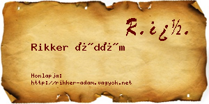 Rikker Ádám névjegykártya