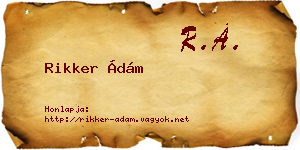 Rikker Ádám névjegykártya